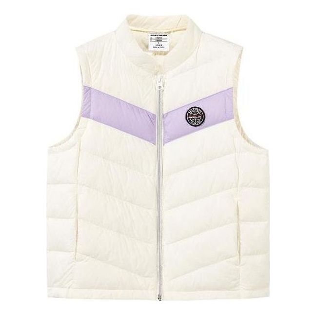 (GS) Skechers SKX Down Vest 'White Purple Pink' P422G012