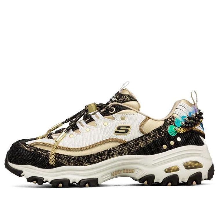 (WMNS) Skechers D'lites 1.0 Running Shoes Black/Gold 149245-BKGD