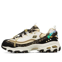 (WMNS) Skechers D'lites 1.0 Running Shoes Black/Gold 149245-BKGD