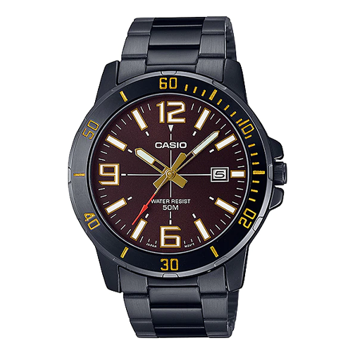 Casio Dress Classic Analog Watch 'Metallic Black Gold' MTP-VD01B-5BV