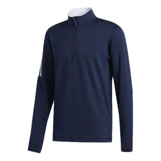 adidas Golf Sports Cardigan Long Sleeves Stand Collar Navy Blue FJ9981