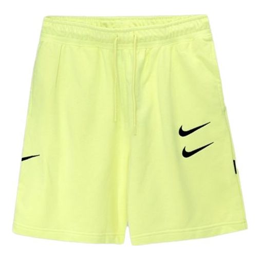 Men's Nike Swoosh French Terry Shorts Athleisure Casual Sports Shorts Lemon Yellow CW7397-335