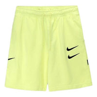 Men's Nike Swoosh French Terry Shorts Athleisure Casual Sports Shorts Lemon Yellow CW7397-335
