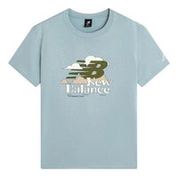 New Balance Logo Print Tee Asia Sizing 'Sky Blue Green' AMT22365-HAS