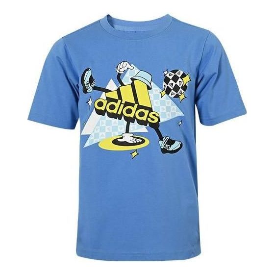 (GS)adidas Cotton T-Shirt 'Blue' HM5196