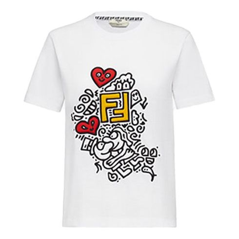 FENDI limited Series Embroidered Short Sleeve White FS7254AC3WF0ZNM