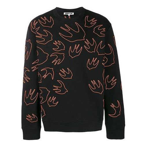 Alexander McQueen Casual Swallow Sweatshirt 'Black Orange' 415099-RNR12-1000