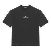 Men's Balenciaga Alphabet Printing Short Sleeve Black 612966TJVD91034