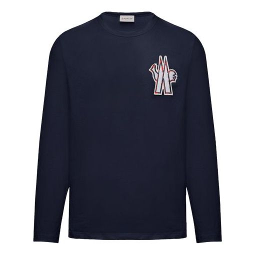 Men's Moncler Long Sleeves Round Neck Blue 0918D701208390T778