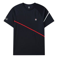 FILA Solid Color Sports Tennis Short Sleeve Blue A11M123101F-NV