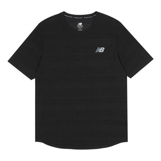 New Balance Men's New Balance Logo Printing Round Neck Pullover Sports Short Sleeve Black AMT13277-BK