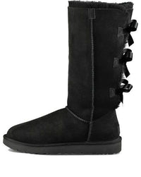 (WMNS) UGG Bailey Bow Tall II Boot High Top Fleece Lined Black 1016434-BLK
