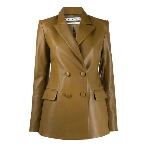 (WMNS) Off-White Double Breasted Peaked Labels Blazer OWJA036E20LEA0016363