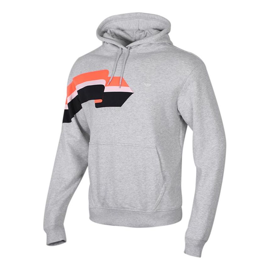 adidas originals RIPPLE HOODY Retro Sports Pullover light grey FM1517