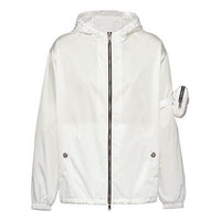 Men's PRADA Solid Color Nylon Hooded Jacket White SGB740-1WQ8-F0009-S-202