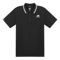 New Balance Classic Short Sleeve Polo Shirts Asia Sizing 'Black White' AMT01983-BK