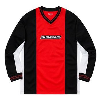 Supreme SS19 Barbed Wire Moto Jersey V neck Long Sleeves Unisex Black SUP-SS19-940