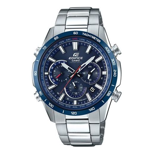 CASIO Waterproof EDIFICE Sports Sapphire Crystal Solar Powered Stainless Steel Strap Mens Blue EQW-T650DB-2APR