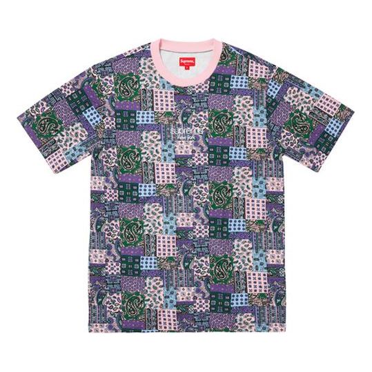 Supreme SS19 Patchwork Paisley S/S Top Short Sleeve Unisex Pink SUP-SS19-10570