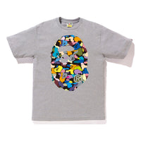 BAPE Multi Camo Big Ape Head Tee Gray BAPE-SS18-096