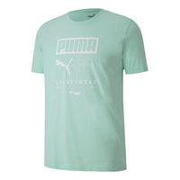 PUMA Box Printing Round Neck Short Sleeve Green 581908-32