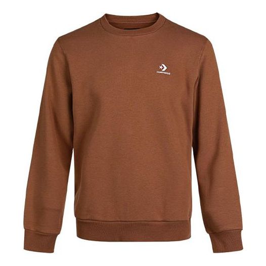 Men's Converse Chuck Taylor Seasonal Small Logo Solid Color Round Neck Pullover Brown 10019924-A06