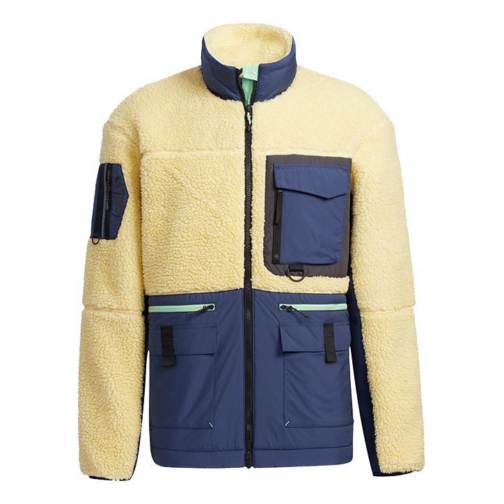 adidas Urban Sherp Jkt Double Sided Splicing Zipper Stand Collar Outdoor Colorblock Sports Jacket Orange Yellow GV3524