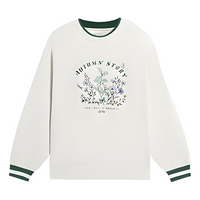 (WMNS) Li-Ning Floral Embroidered Logo Sweatshirt 'Beige' AWDS918-1