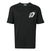Men's McQ Alexander McQueen Cotton Embroidered Pattern Short Sleeve Black 291571-RMT59-1000
