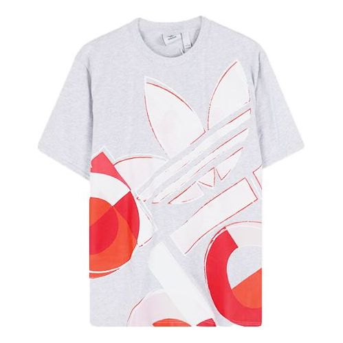 adidas originals Large Logo Graffiti Sports Short Sleeve Gray DV3288
