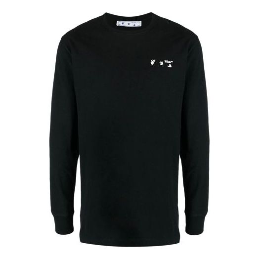 Off-White SS21 Logo Printing Round Neck Pullover Version Black OMAB001S21JER0031001