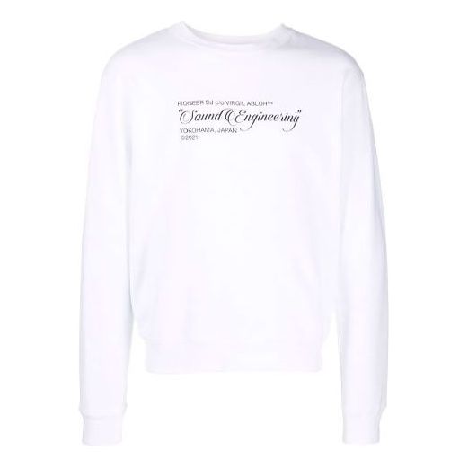 Men's Off-White FW21 Painting Pattern Round Neck Pullover Slim Fit White OMBA025G21FLE0010159