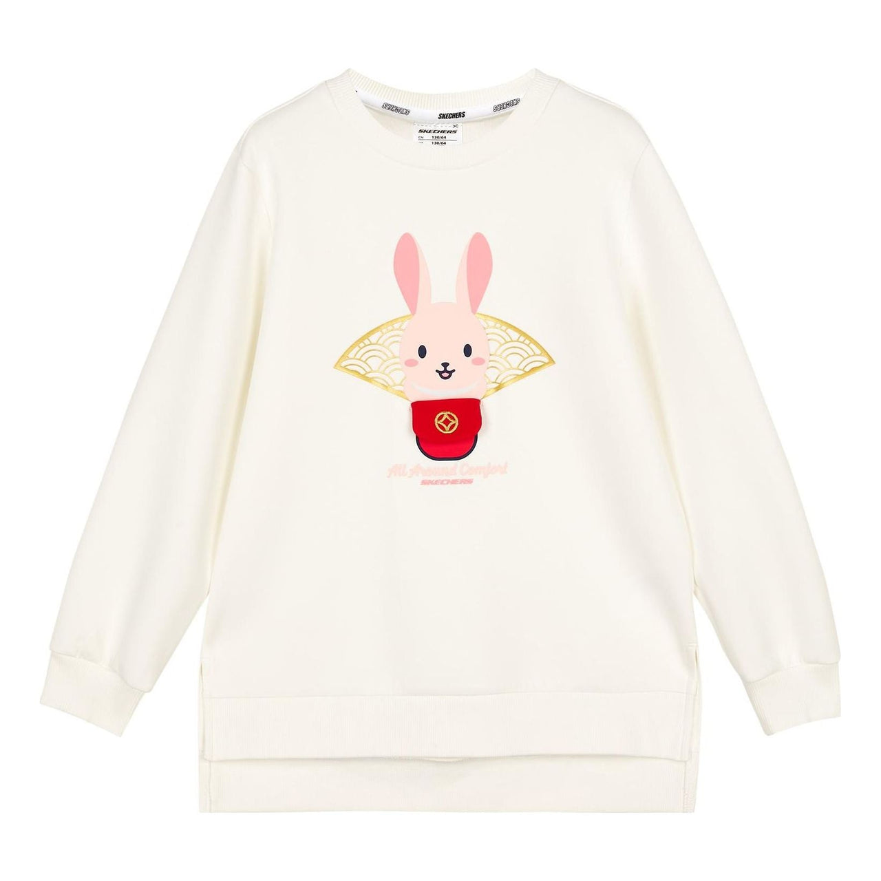 (GS) Skechers CNY Series Graphic Crew Sweater 'White Red' L123G006-0074