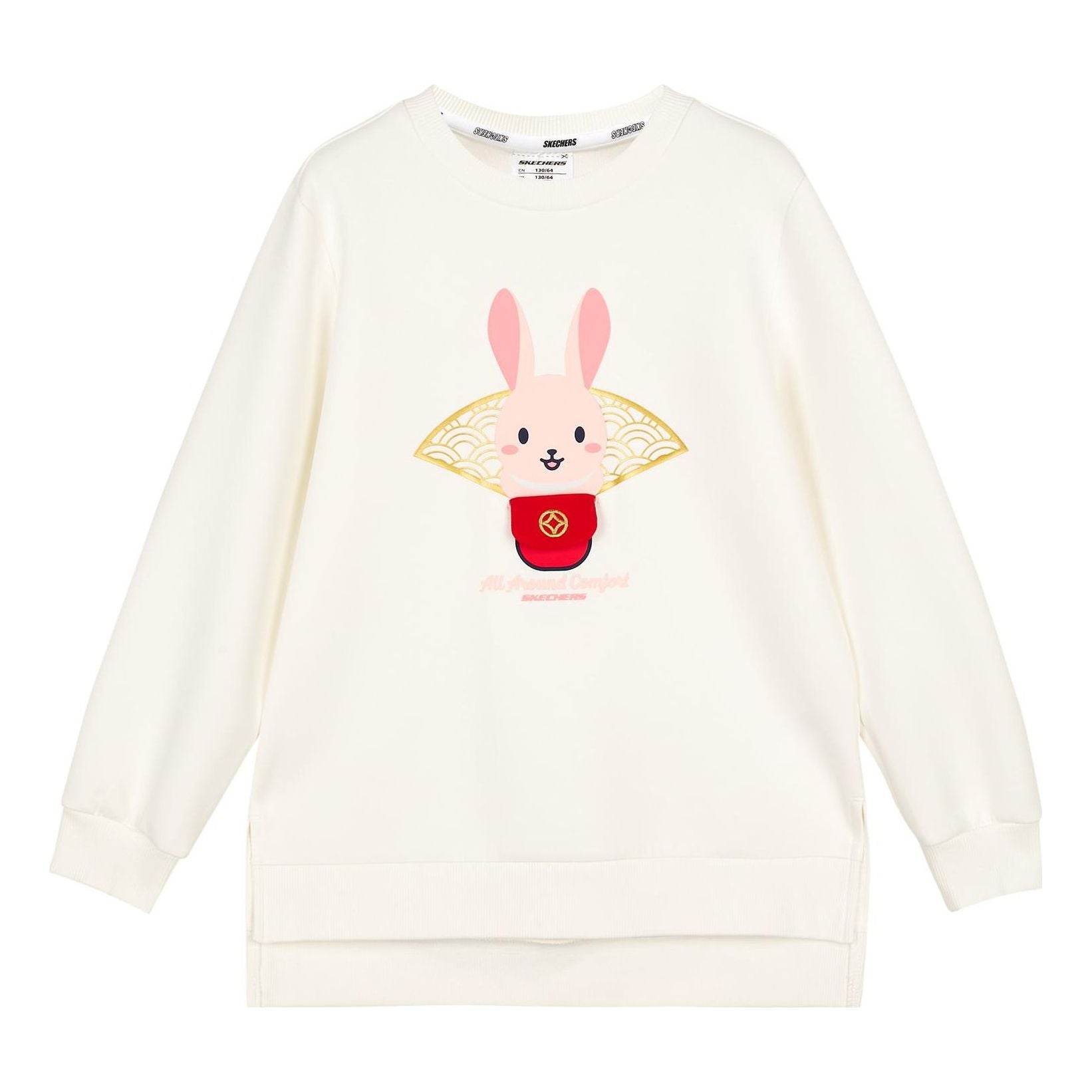 (GS) Skechers CNY Series Graphic Crew Sweater 'White Red' L123G006-0074