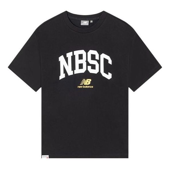 New Balance Essentials Graphic Logo Tee Asia Sizing 'Black White' 5ED25373-BK
