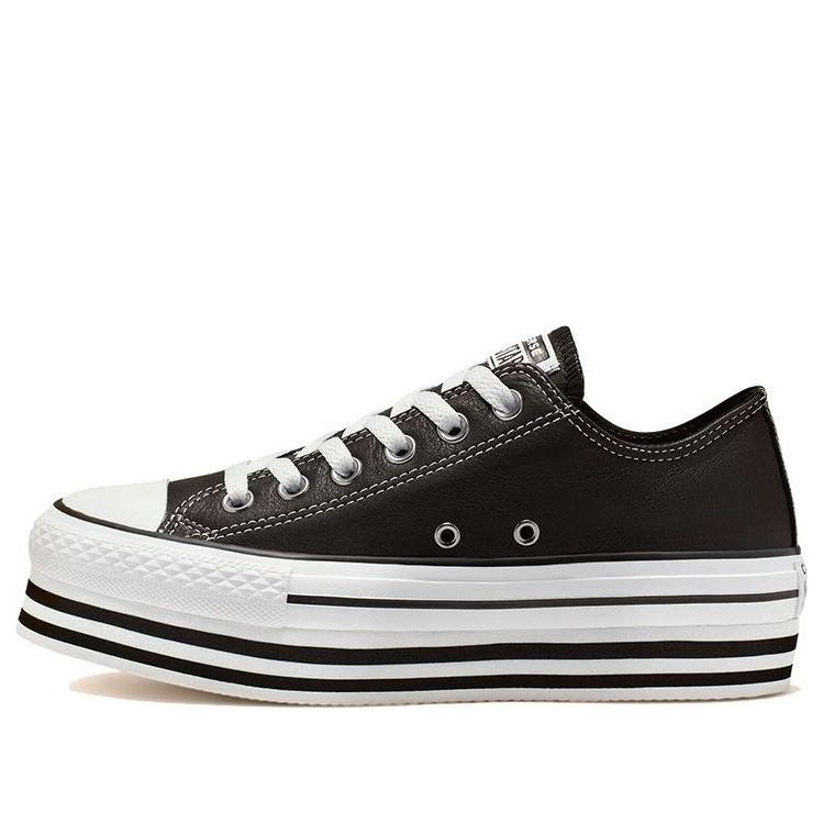 (WMNS) Converse Chuck Taylor All Star Platform Low Top Black White Sponge Cake Sole 'Black White' 565828C