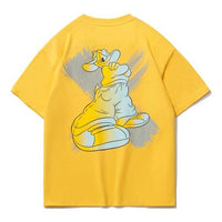Li-Ning x Disney Crossover Sports Fashion Series Subject Cartoon Printing Loose Sports Short Sleeve Yellow AHSR586-3