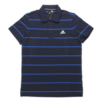 adidas YARN DYE Casual Stripe Short Sleeve Polo Shirt Blue FT2832