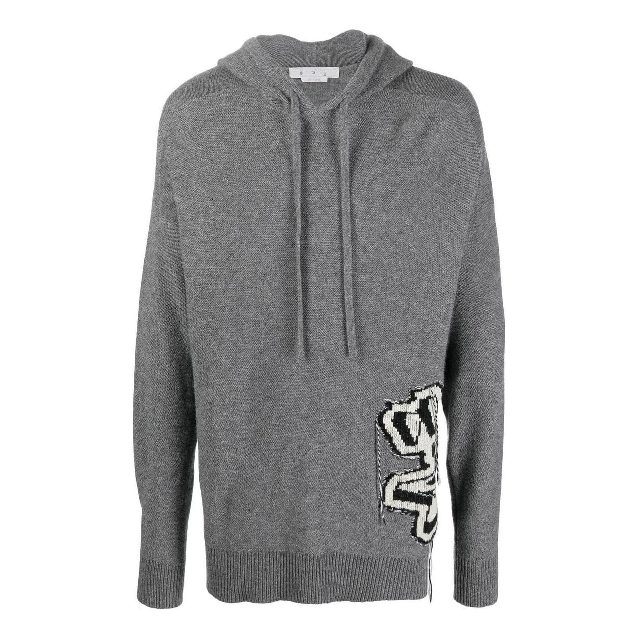 Off-White Intarsia Knit Hoodie OMHA155F22KNI0010610