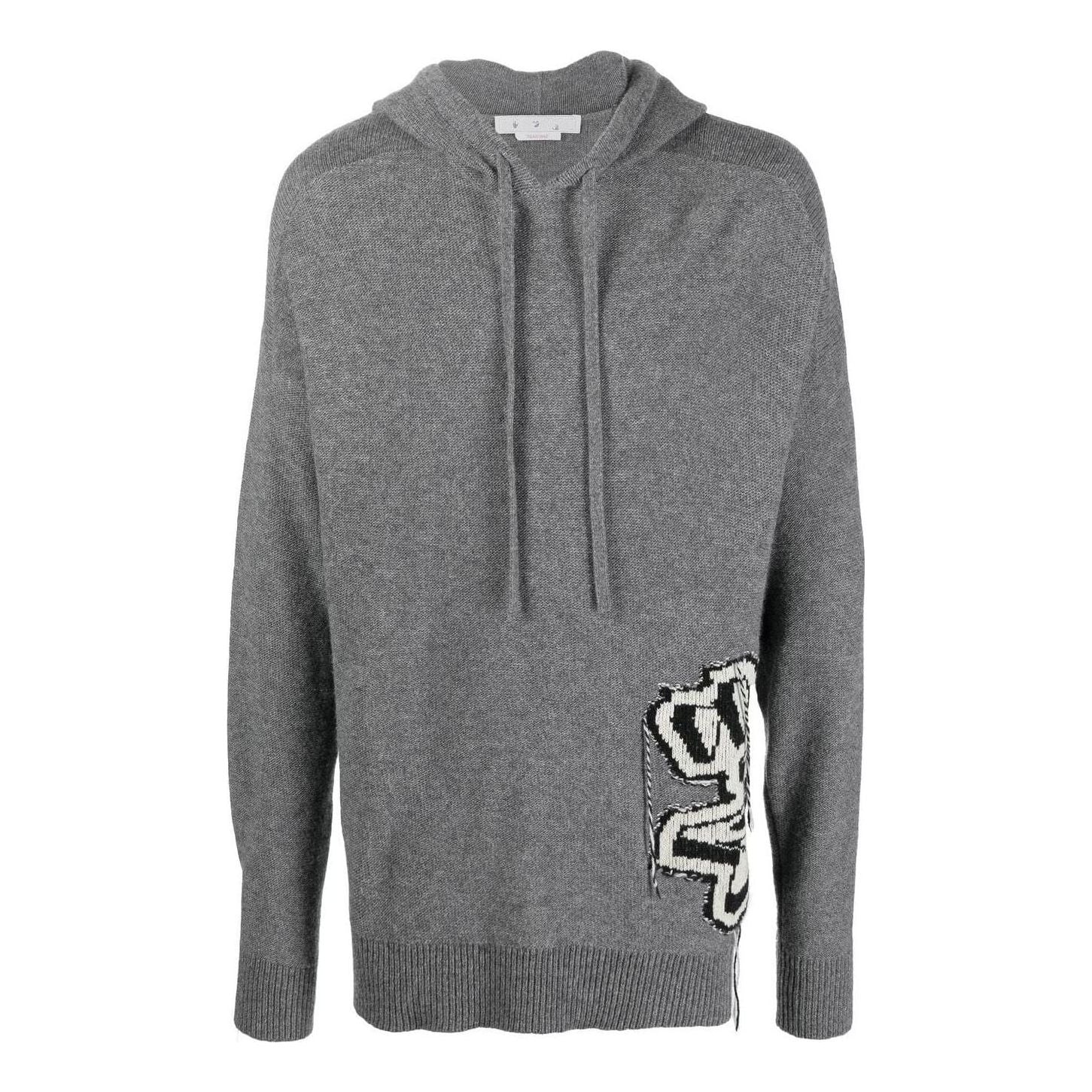 Off-White Intarsia Knit Hoodie OMHA155F22KNI0010610