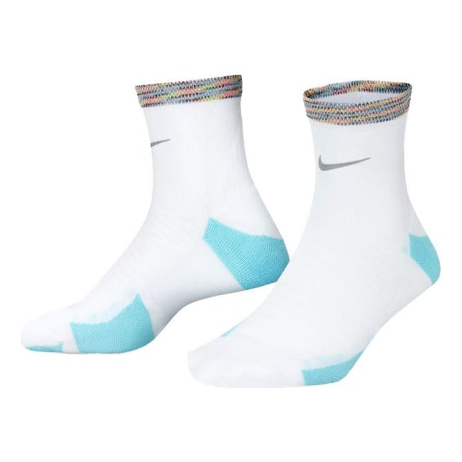 Nike Logo Cushioning Sports Training Socks Couple Style One Pair White CU7199-101