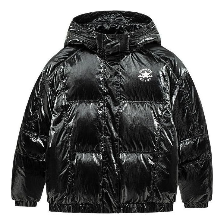 (GS) Converse Logo Short Down Jacket Asia Sizing 'Black' CV2142082GS-002