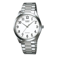 CASIO Waterproof Stainless Steel Strap White Dial Mens White Analog MTP-1274D-7B