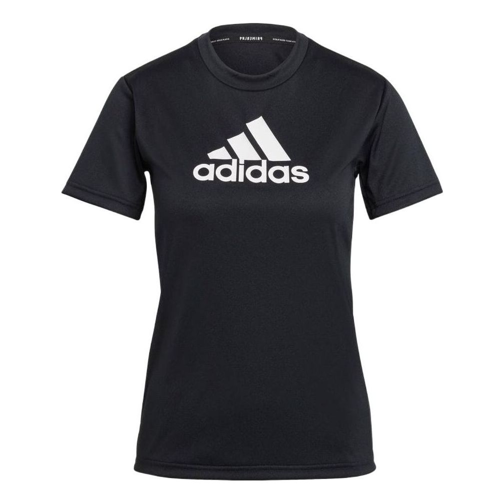 (WMNS) adidas Primeblue Designed 2 Move Logo T-Shirt Asia Sizing 'Black White' GL3820
