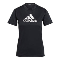 (WMNS) adidas Primeblue Designed 2 Move Logo T-Shirt Asia Sizing 'Black White' GL3820