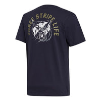 adidas Mh Mascot T Back Printing Sports Short Sleeve Blue DV3074