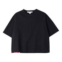 (WMNS) Y-3 SS21 Rear Printing Pattern Logo Cotton Round Neck Short Sleeve Black GT5309