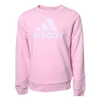 (GS) adidas Essentials Big Logo Cotton Sweatshirt Asia Sizing 'Pink White' IC6119