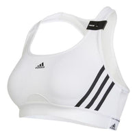 (WMNS) adidas Powerreact Training Medium Support 3-Stripes Bra Asia Sizing 'White Black' HC7897