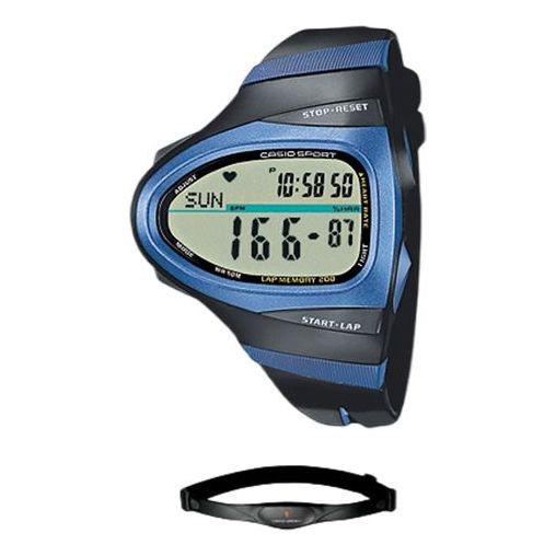 Men's CASIO Sports Gym Resin Strap Belt Black Gym Watch Mens Blue Digital CHR-100-1VER